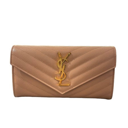 YSL Beige Monogram Flap Wallet-wallet-YSL-The Closet Egypt