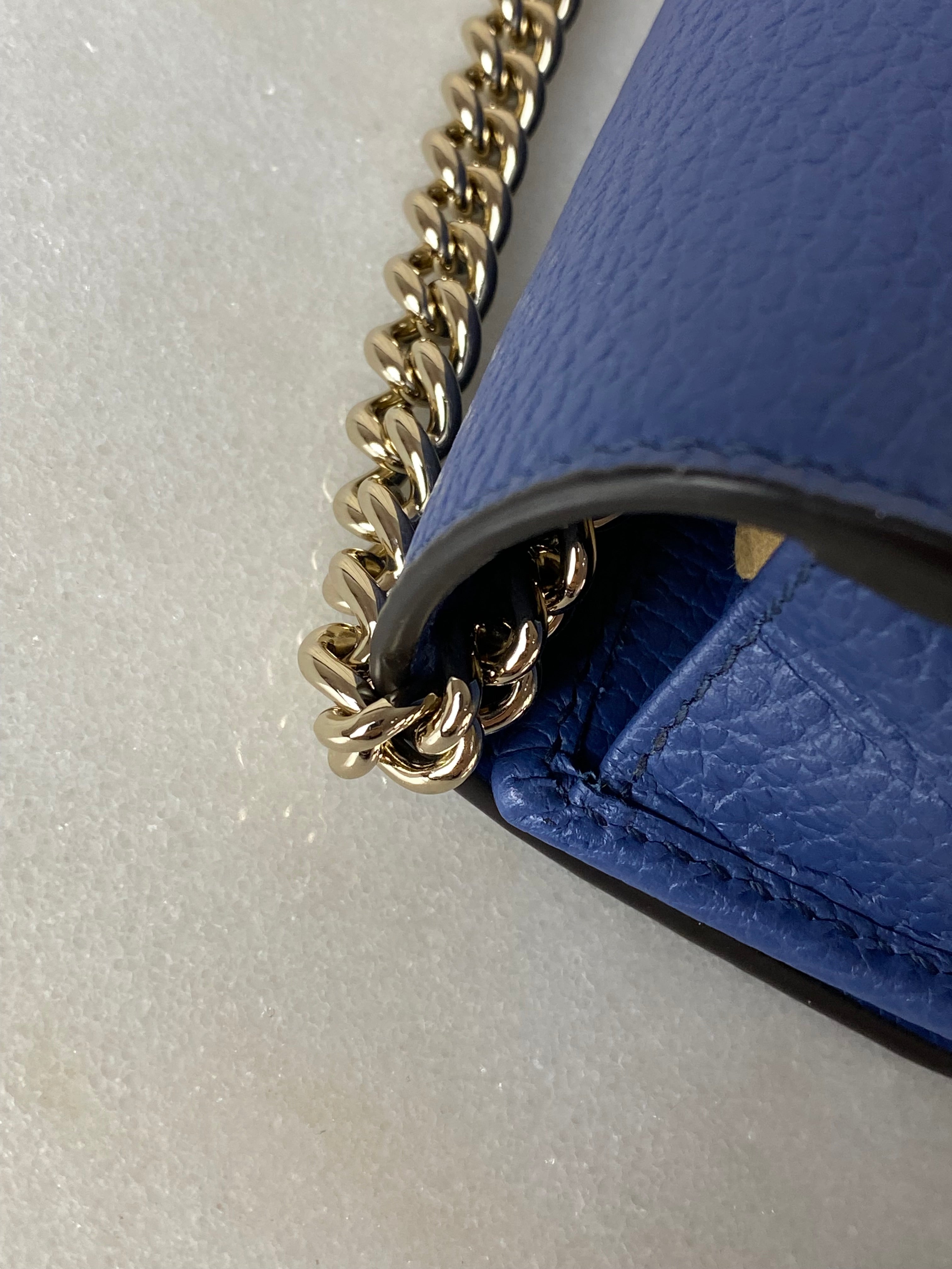 Gucci Blue Interlocking GG Shoulder WOC