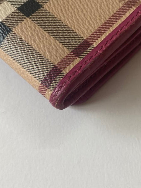 Burberry Pink Haymarket Long Wallet-wallet-Burberry-The Closet Egypt