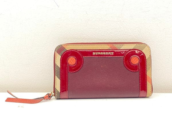 Burberry Dark Red House Check Wallet-wallet-Burberry-The Closet Egypt