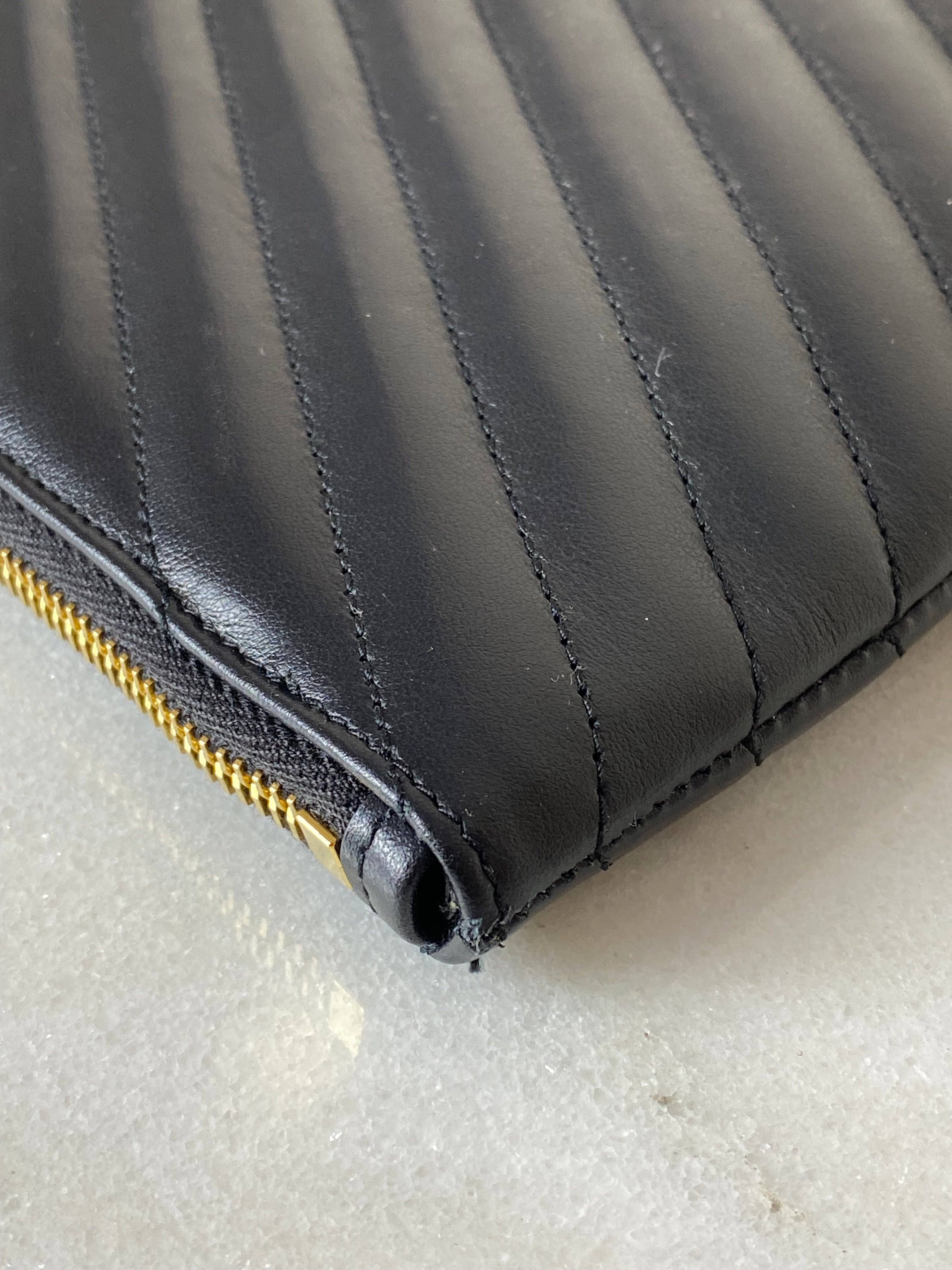 YSL Black Cassandre Large Matelasses Document Holder Pouch-Pouch-YSL-The Closet Egypt
