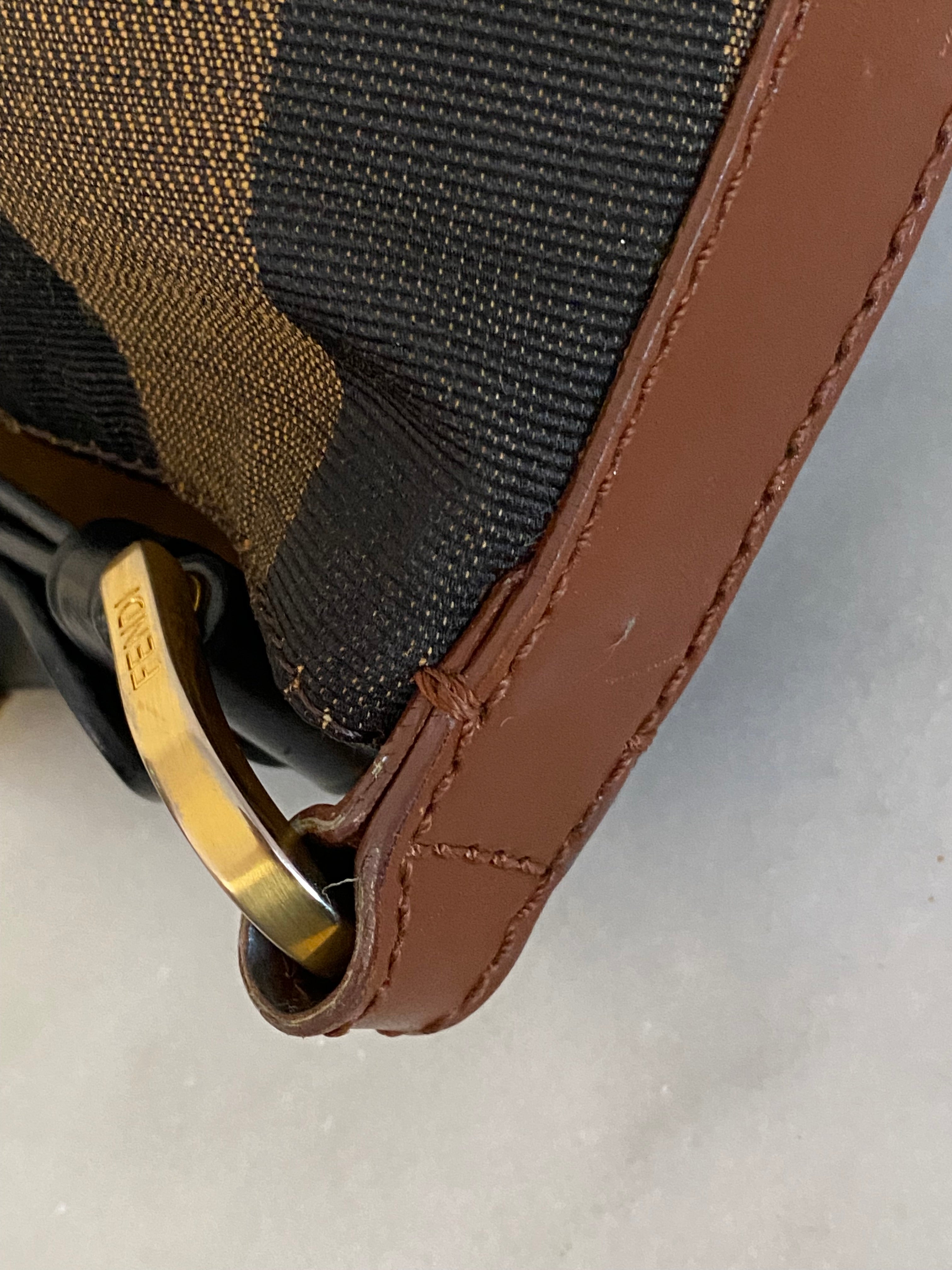 Fendi Brown Pequin Striped Bag-handbag-Fendi-The Closet Egypt