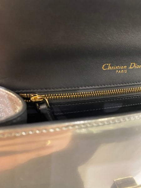 Christian Dior Metallic Silver Diorama Small Bag
