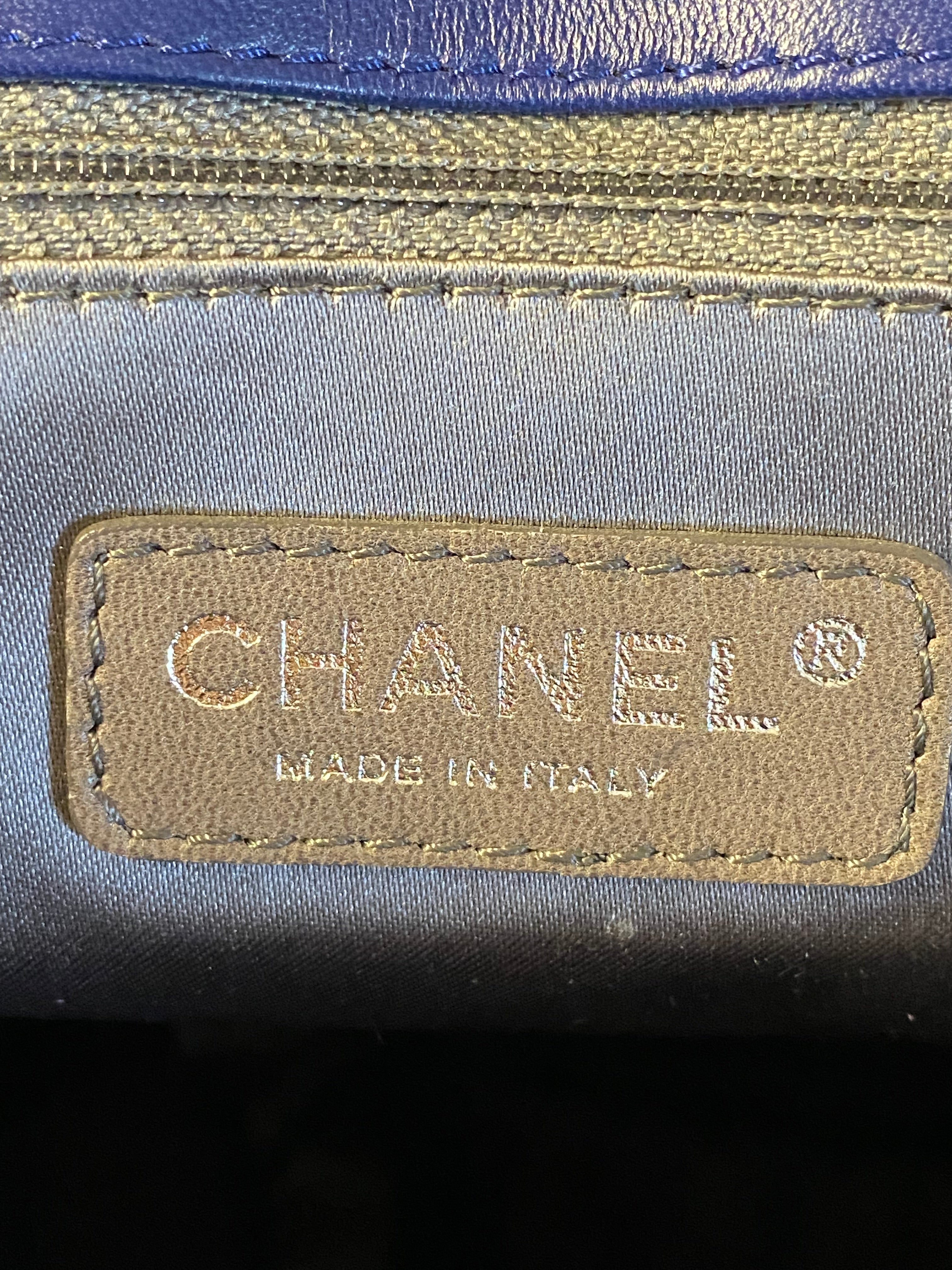 Chanel Dark Blue Giant Reissue Lock Chain Link Shoulder Bag