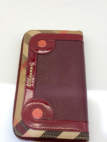 Burberry Dark Red House Check Wallet-wallet-Burberry-The Closet Egypt
