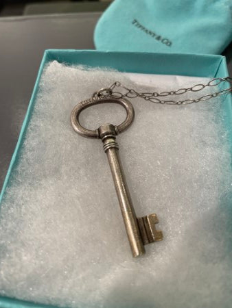 Tiffany & Co Silver Key Necklace-Necklaces-Tiffany & Co-The Closet Egypt