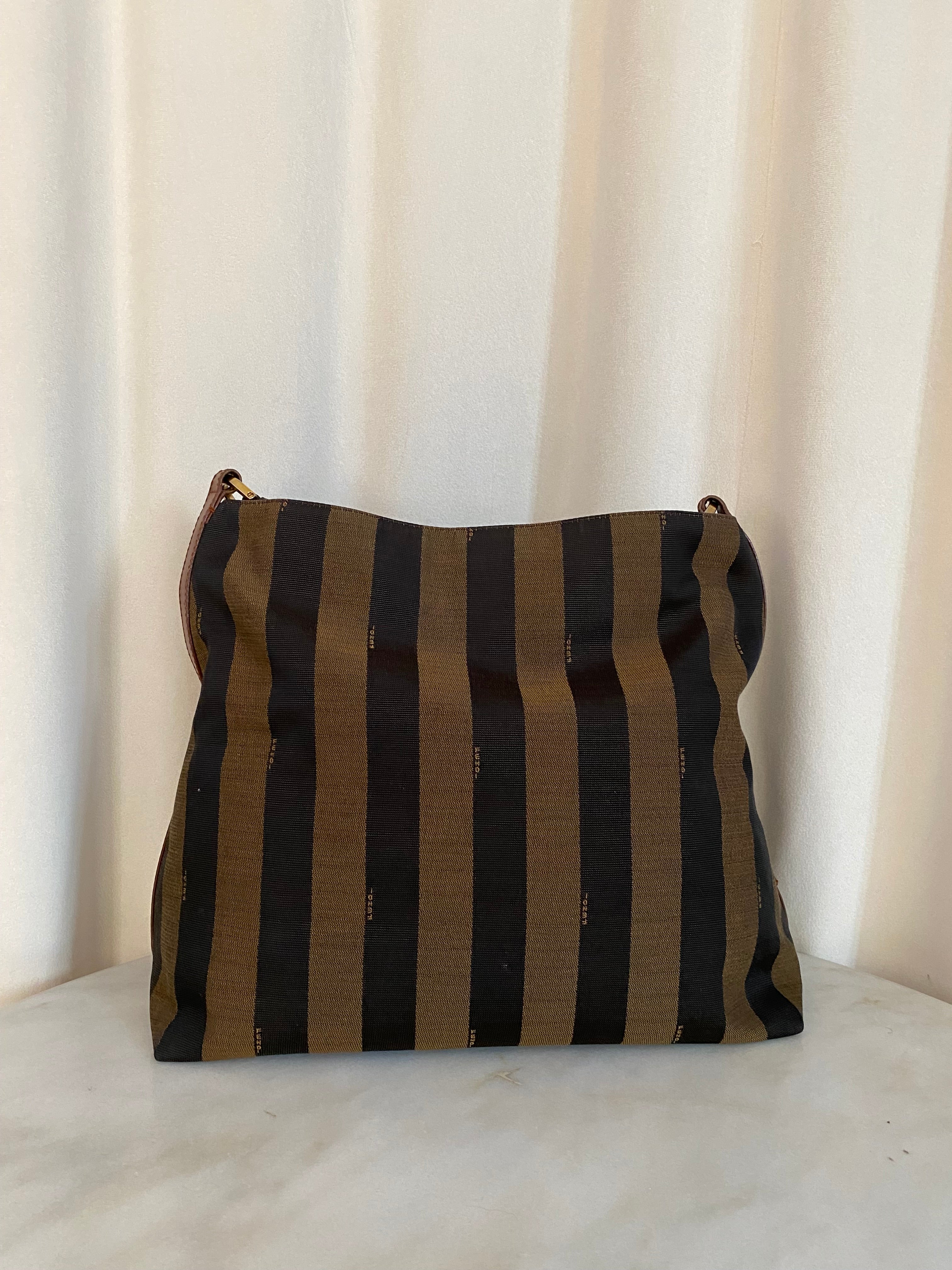 Fendi Brown Pequin Striped Bag-handbag-Fendi-The Closet Egypt