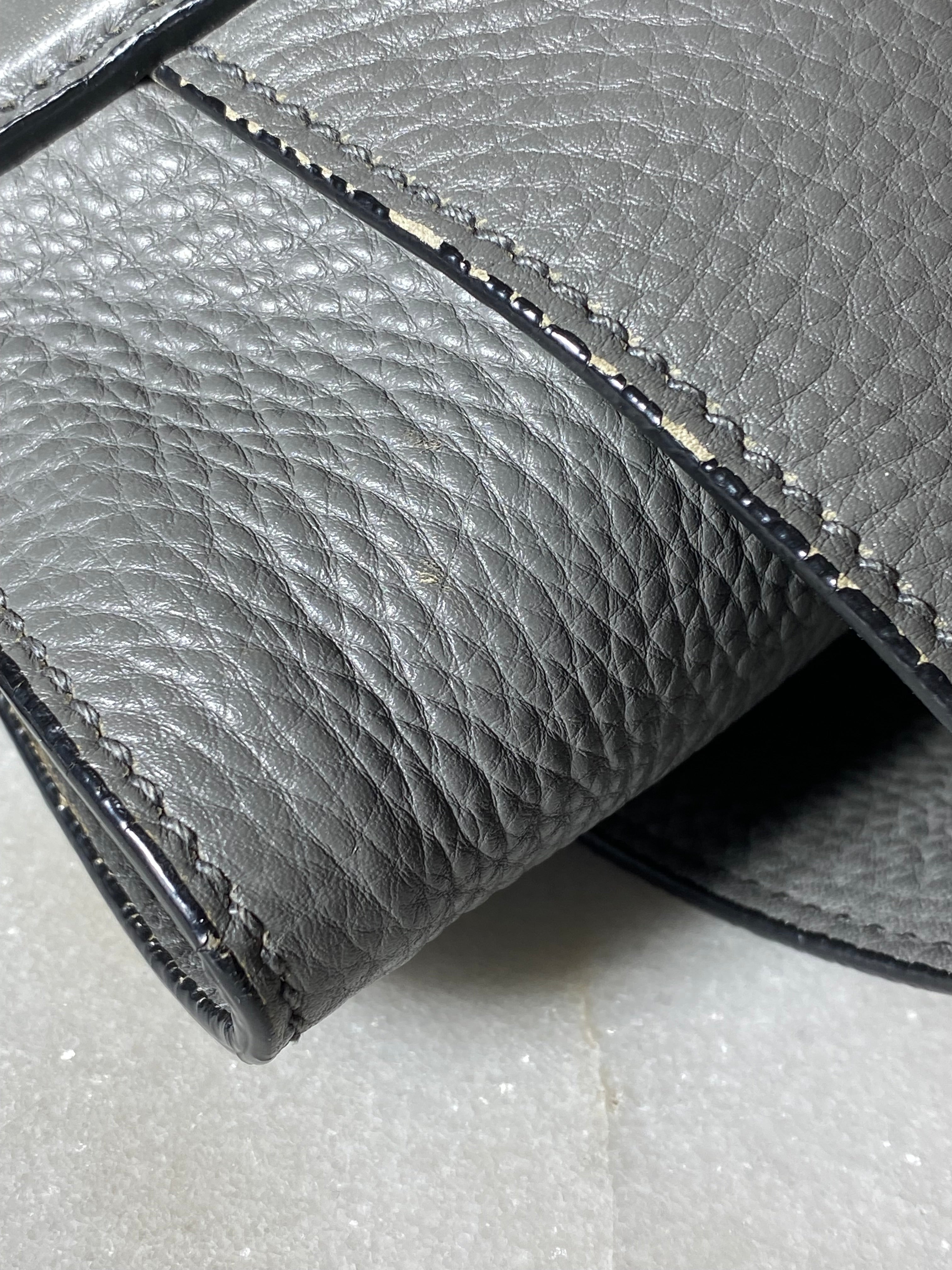 Prada Grey Vitello Daino Tote Bag W/ Charm-handbag-Prada-The Closet Egypt