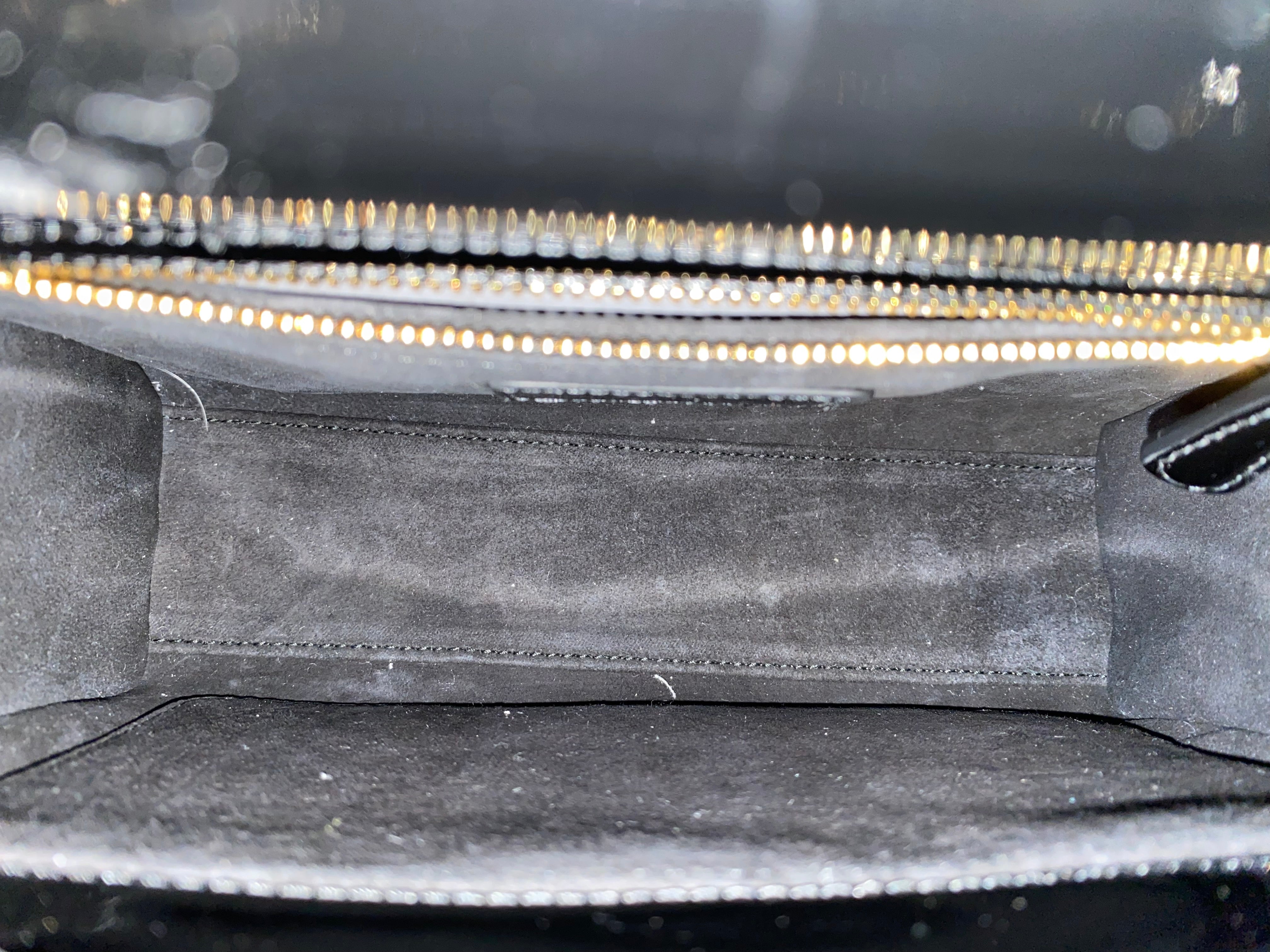 Christian Dior Black Vernie Lady Dior Small Tote Bag W/ Strap-handbag-Christian Dior-The Closet Egypt