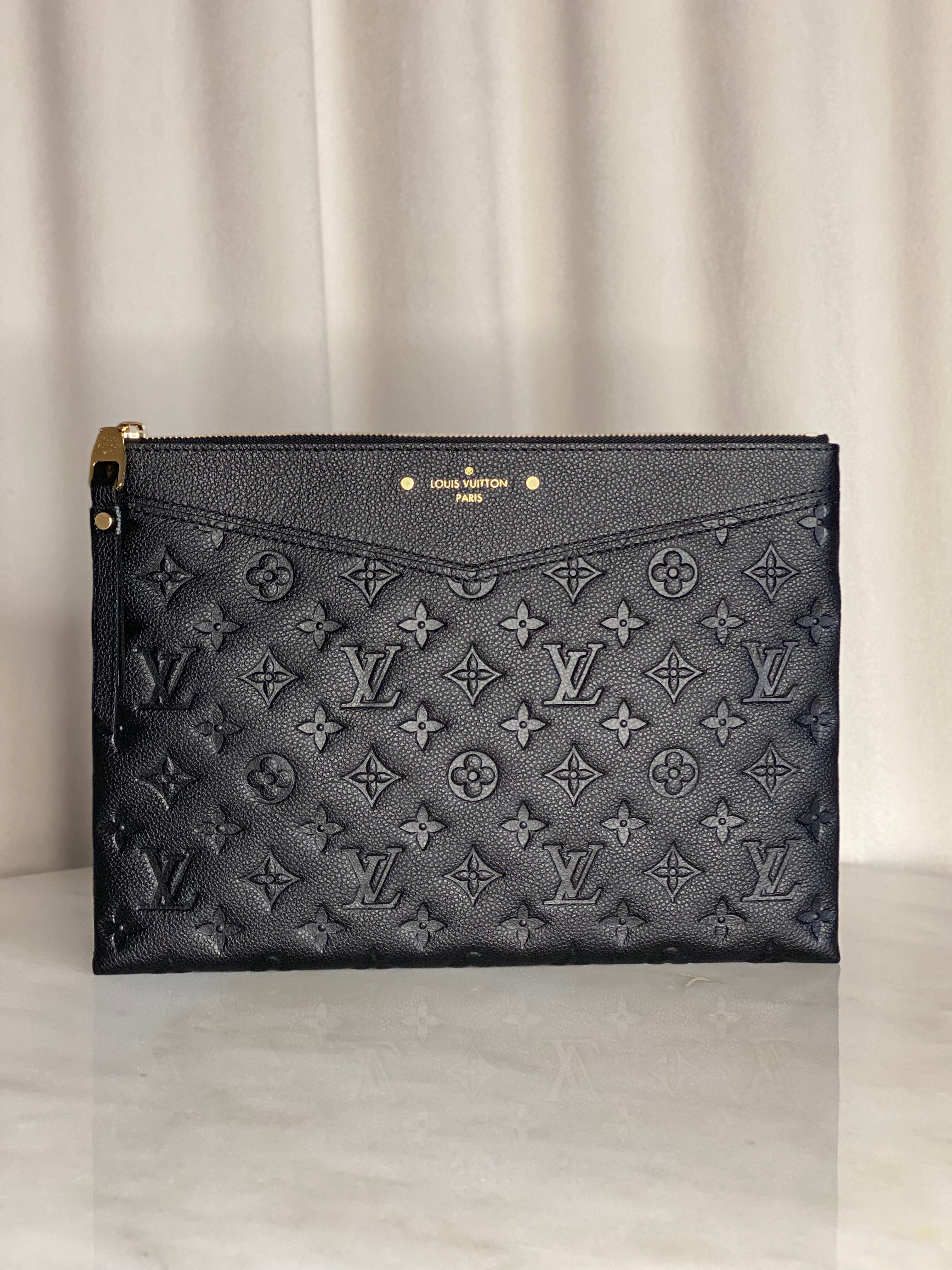Louis Vuitton Black Daily Empreinte Zip Clutch