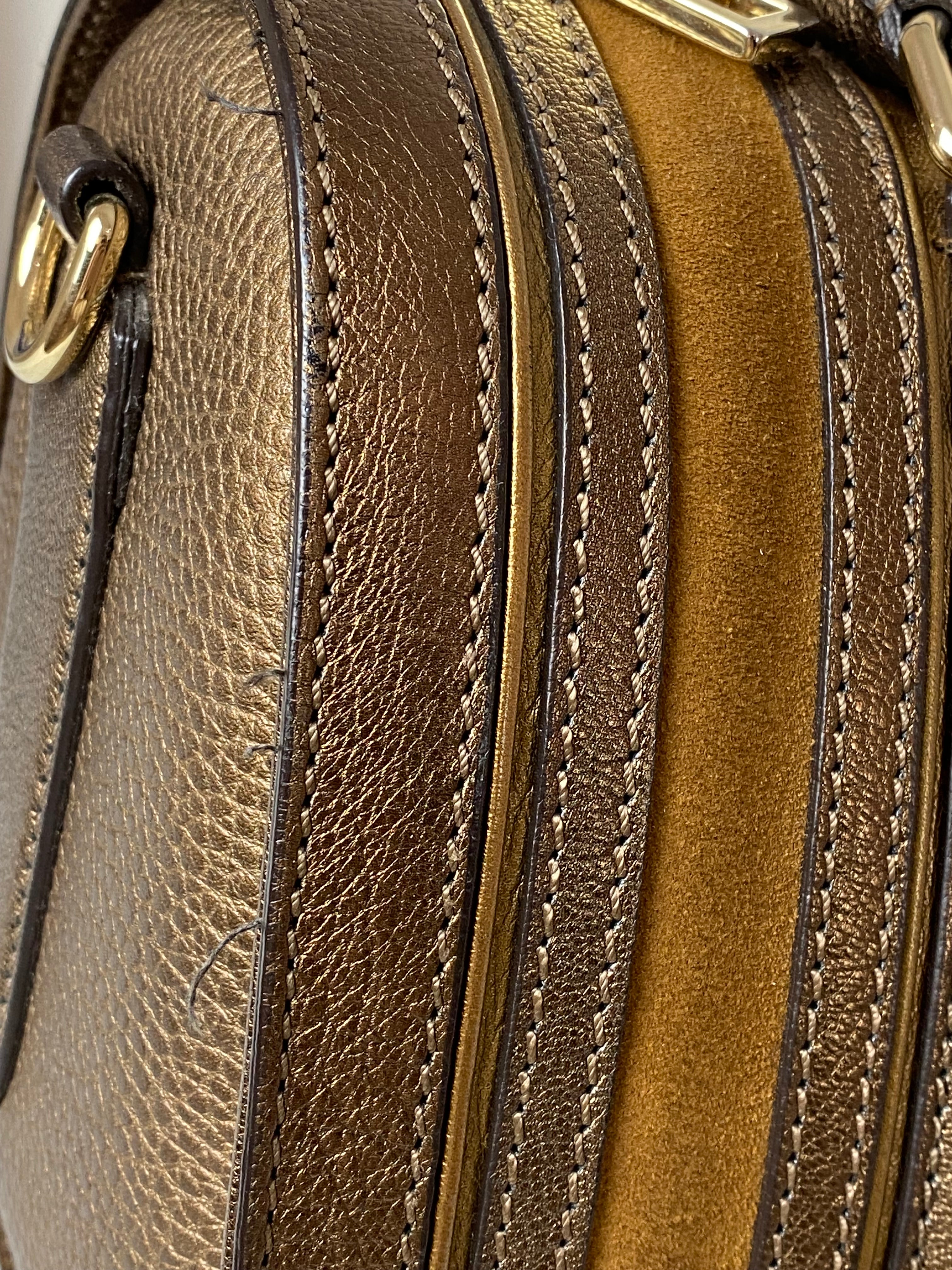 Burberry Metallic Camel Bowling Alchester Boston Medium Bag-handbag-Burberry-The Closet Egypt