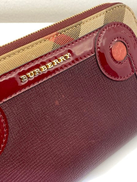 Burberry Dark Red House Check Wallet-wallet-Burberry-The Closet Egypt