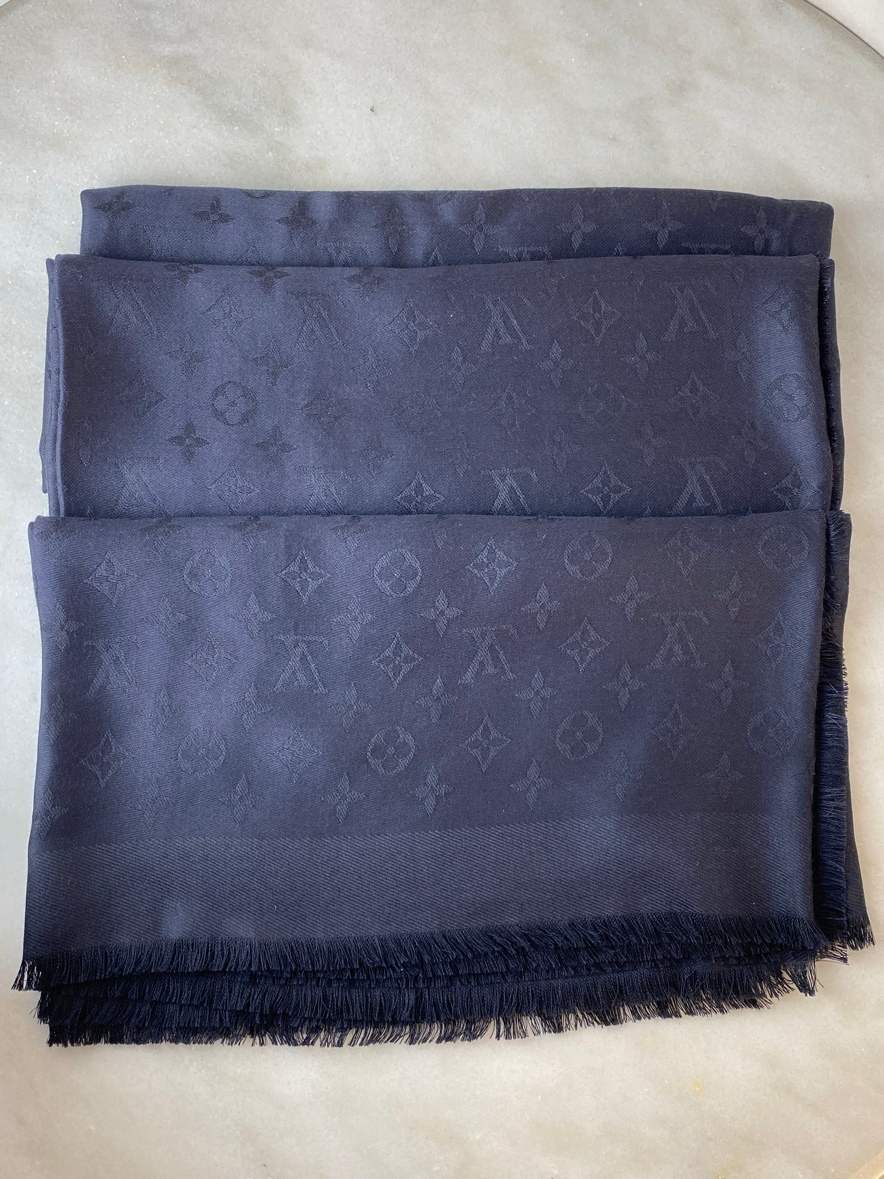 Louis Vuitton Black Monogram Scarf-sca-Louis Vuitton-The Closet Egypt