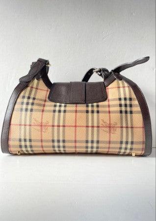 Burberry Brown Haymarket Hobo Bag-handbag-Burberry-The Closet Egypt