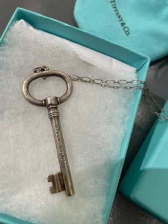 Tiffany & Co Silver Key Necklace-Necklaces-Tiffany & Co-The Closet Egypt