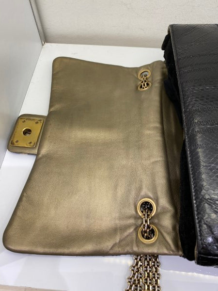 Chanel Black Python Classic Flap Jumbo Bag-handbag-Chanel-The Closet Egypt