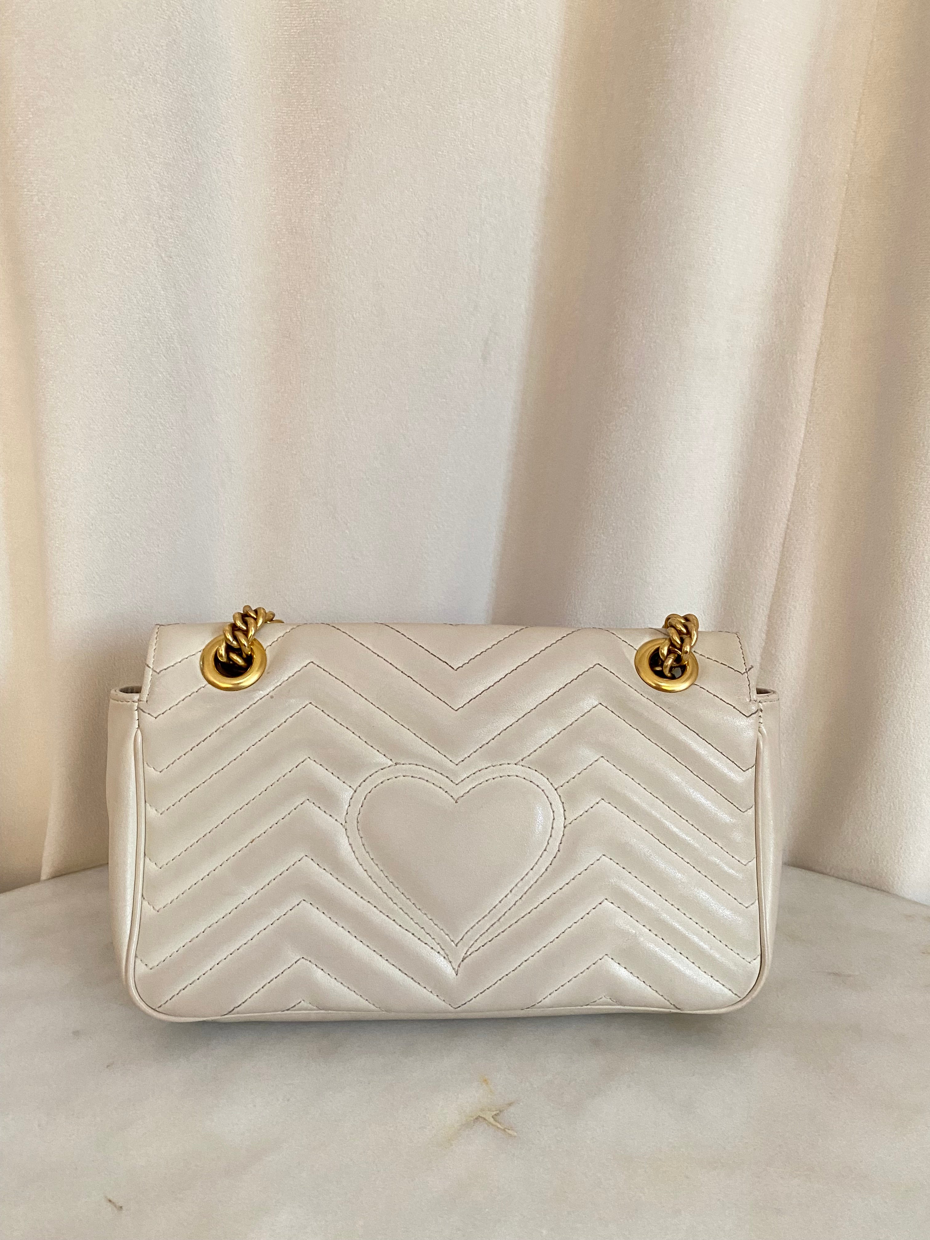 Gucci Off White Small Marmont Shoulder Bag-handbag-Gucci-The Closet Egypt