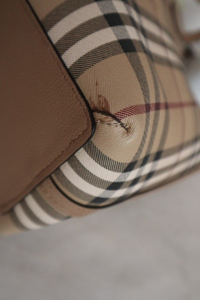 Burberry Beige Haymarket Reverse Tote Medium Shoulder Bag-handbag-Burberry-The Closet Egypt