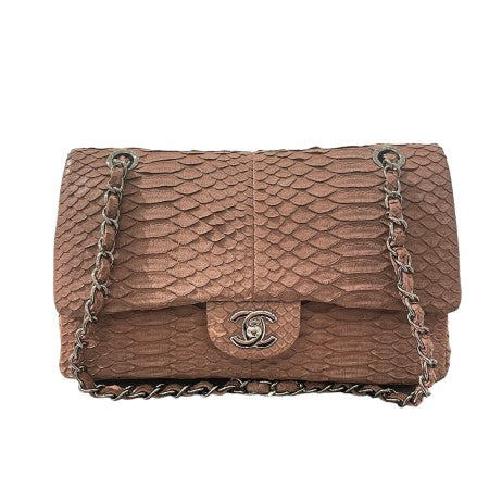 Chanel Brown Python Double Flap Small Bag-handbag-Chanel-The Closet Egypt