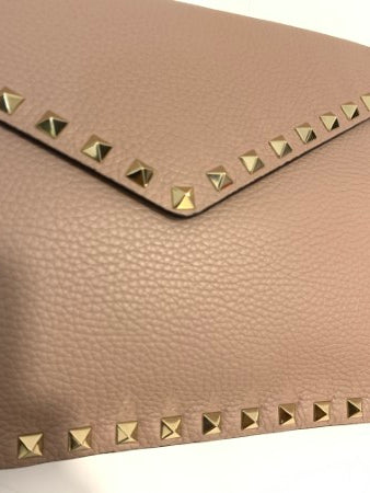 Valentino Beige Rockstud Clutch-Clutch-Valentino-The Closet Egypt