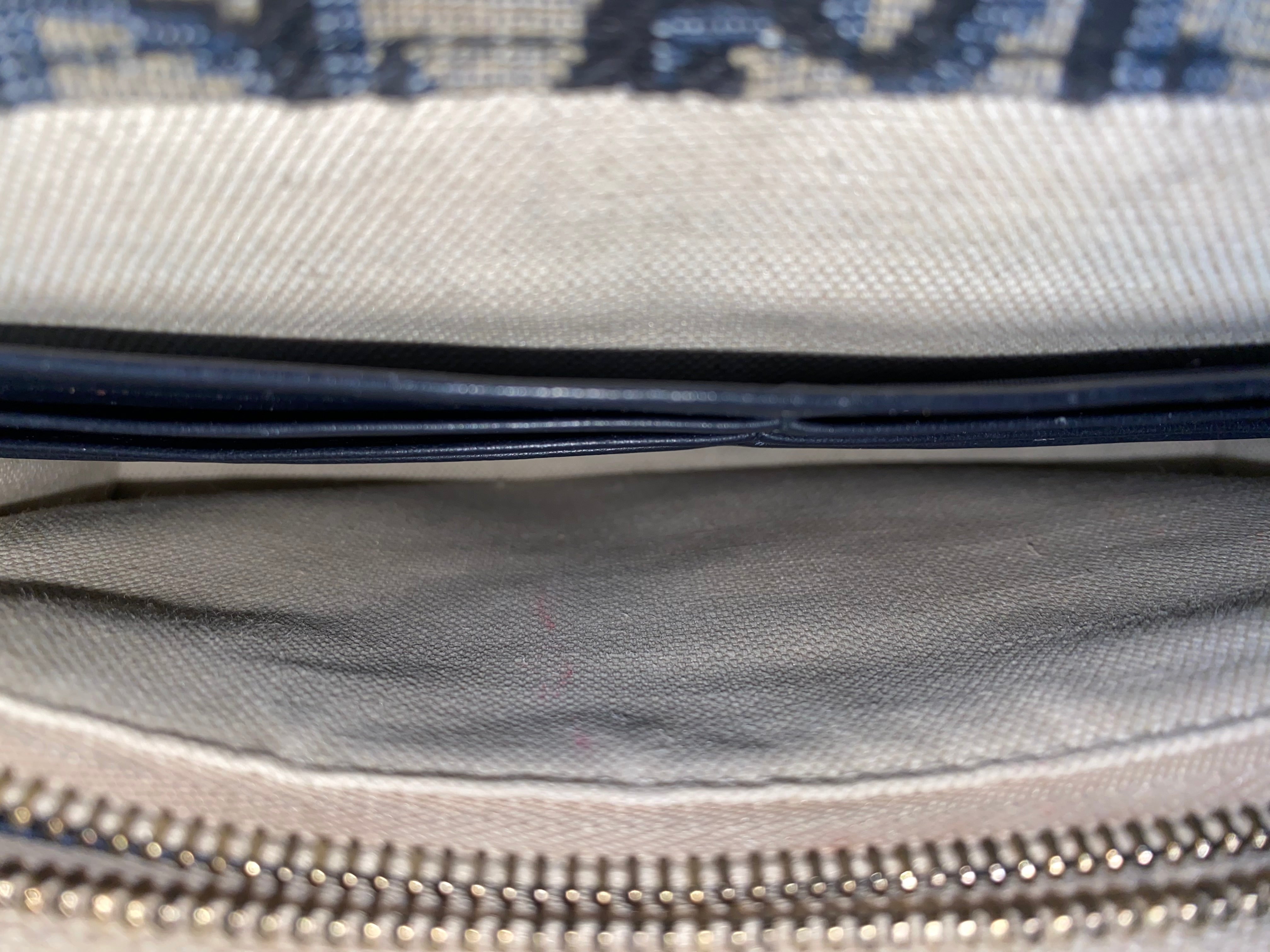 Christian Dior Blue Saddle Oblique WOC-Wallet Chain-Christian Dior-The Closet Egypt