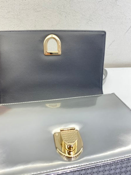 Christian Dior Metallic Silver Diorama Small Bag