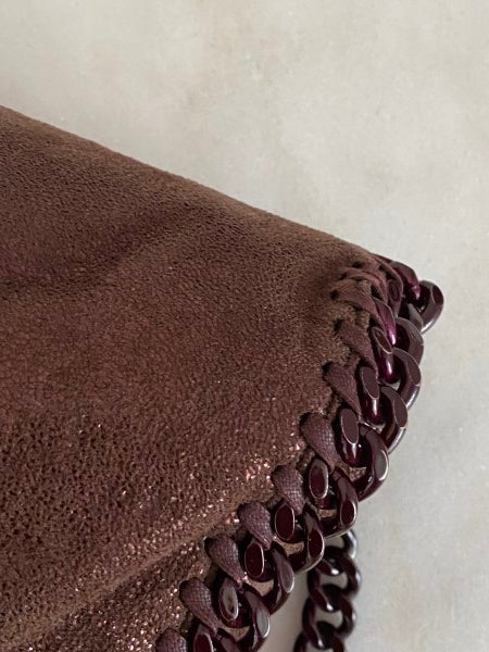 Stella Mccartney Burgundy Shiny Falabella Bag with Burgundy Chain-handbag-Stella Mccartney-The Closet Egypt