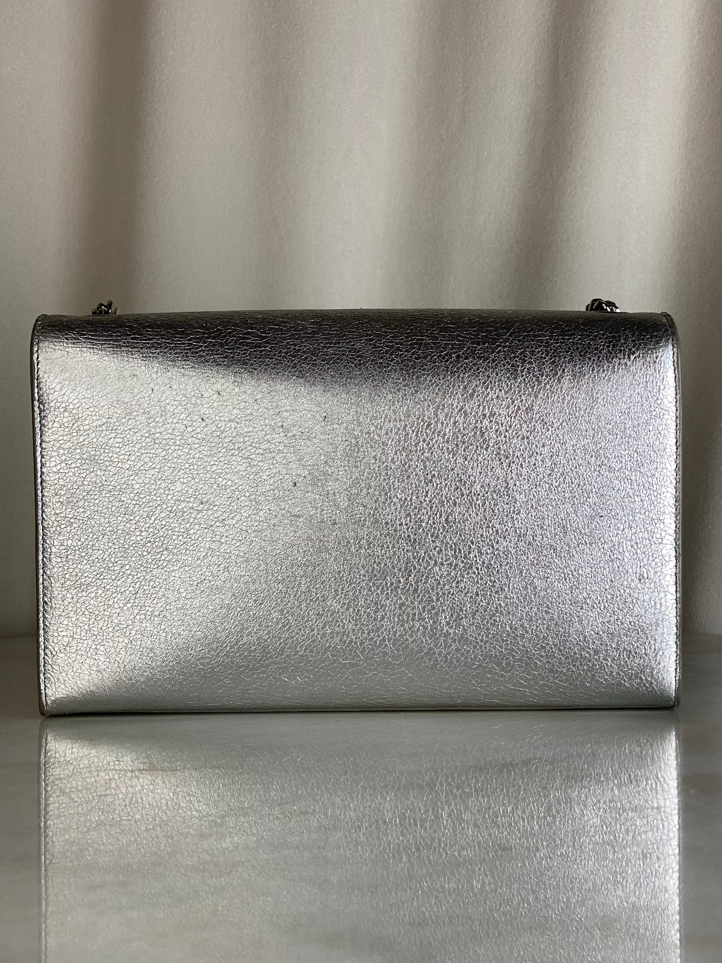 YSL Metallic Silver Yves Medium Cloud & Strar Kate Bag-handbag-YSL-The Closet Egypt