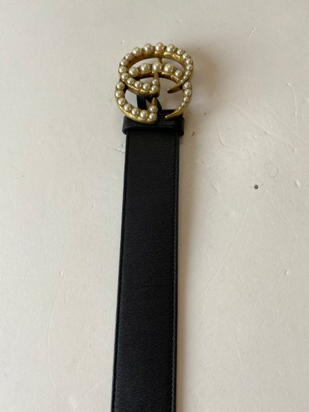 Gucci Black GG Pearl Belt 34-Belt-Gucci-The Closet Egypt