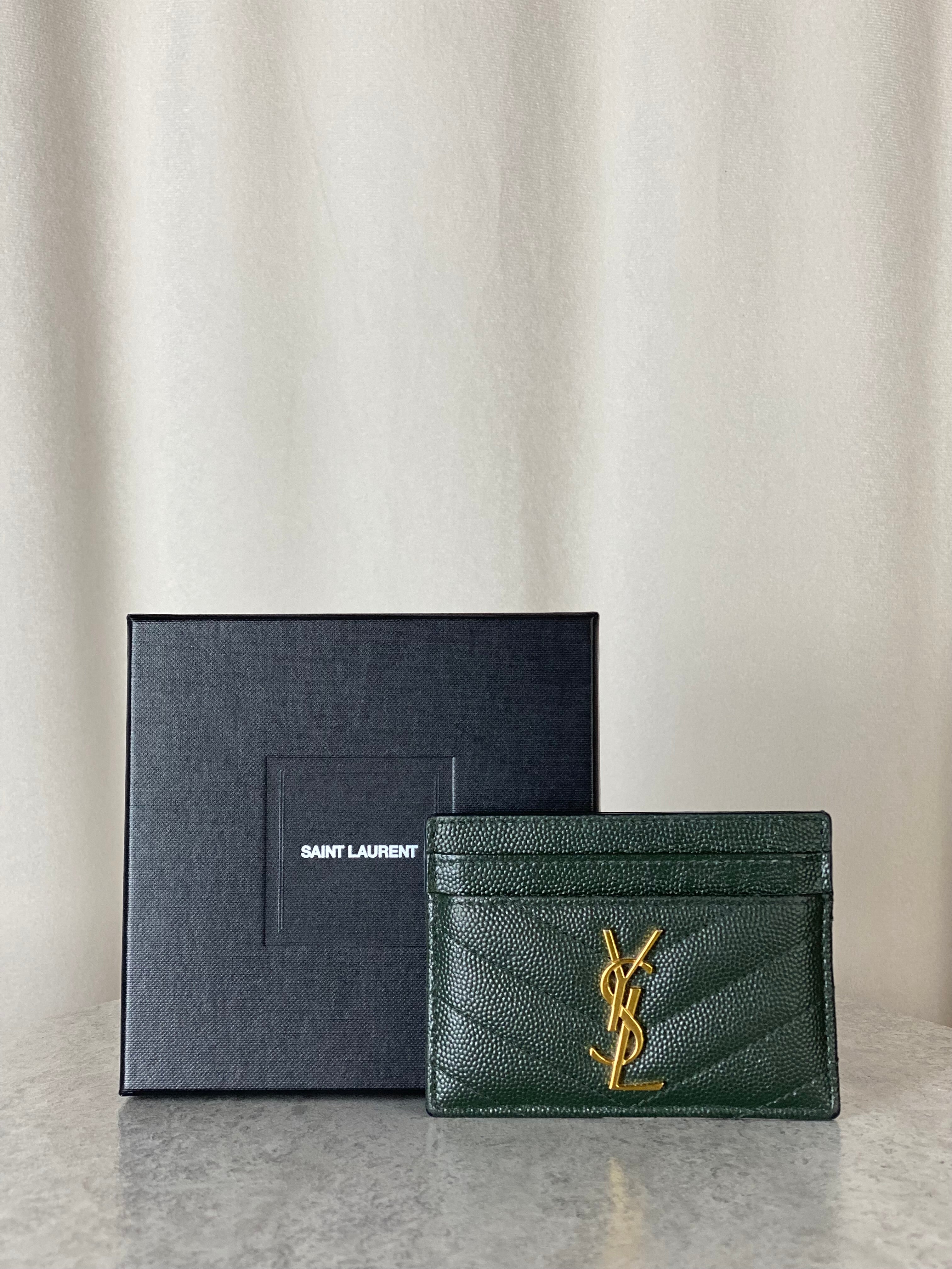 YSL Green Cassandre Card Holder-Card Holder-YSL-The Closet Egypt