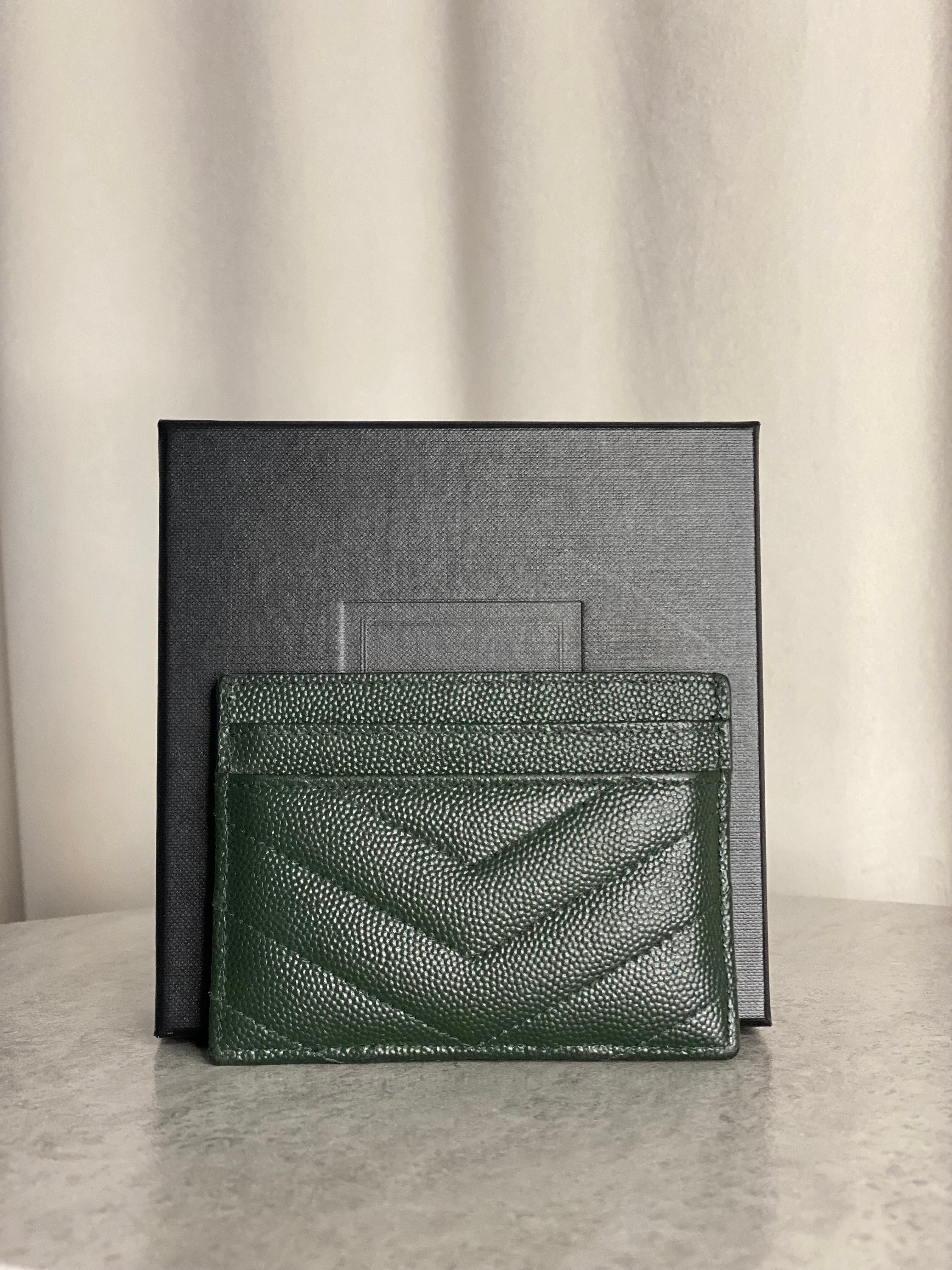 YSL Green Cassandre Card Holder-Card Holder-YSL-The Closet Egypt