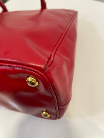 Prada Red Vernice Vertical Tote Bag-handbag-Prada-The Closet Egypt