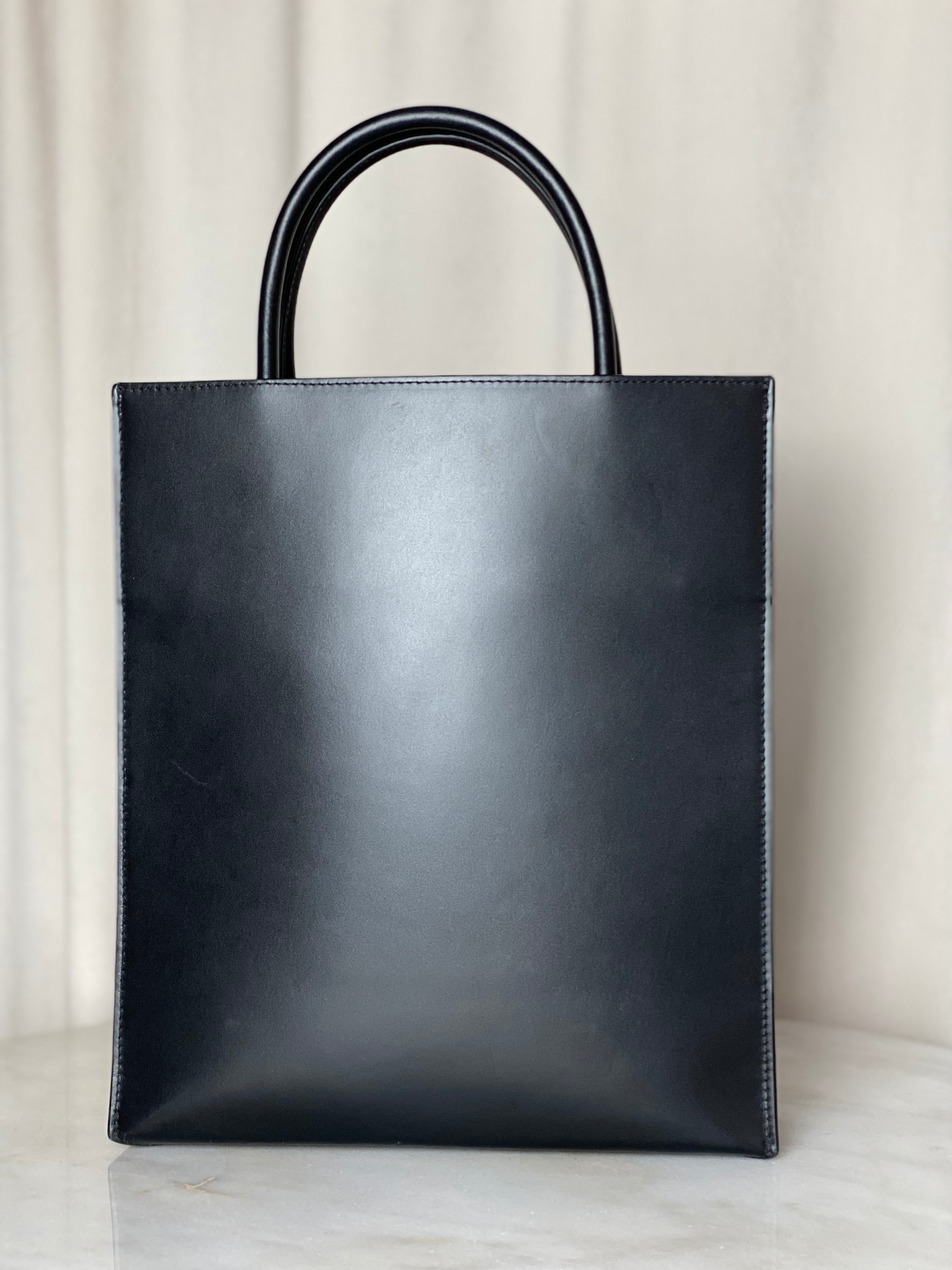 Loewe Black Vertical Logo Standard A4 Tote Bag