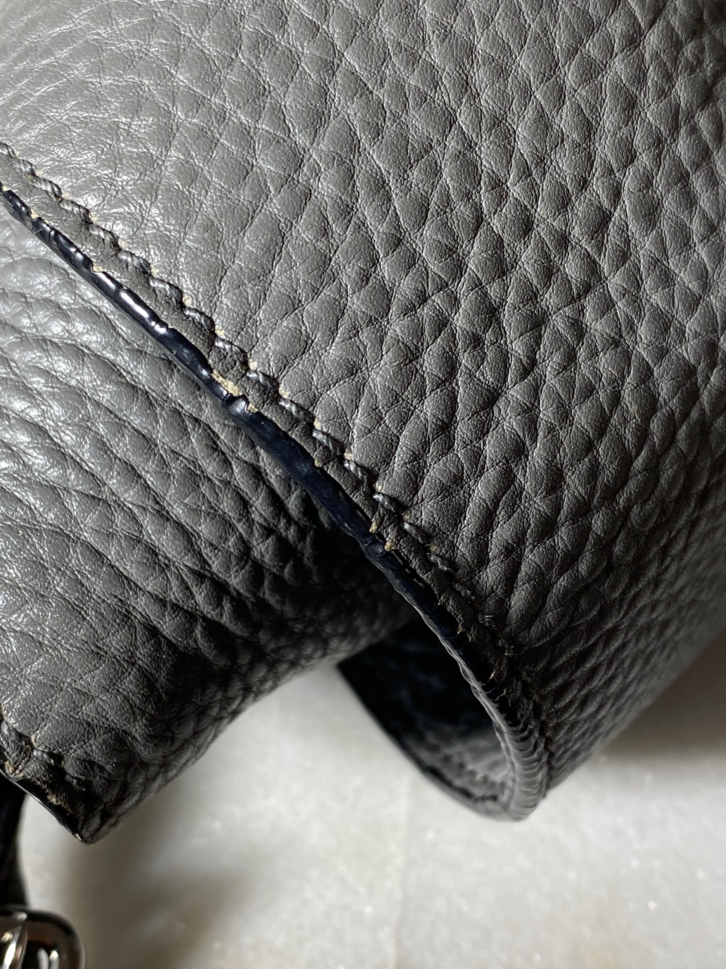 Prada Grey Vitello Daino Tote Bag W/ Charm-handbag-Prada-The Closet Egypt