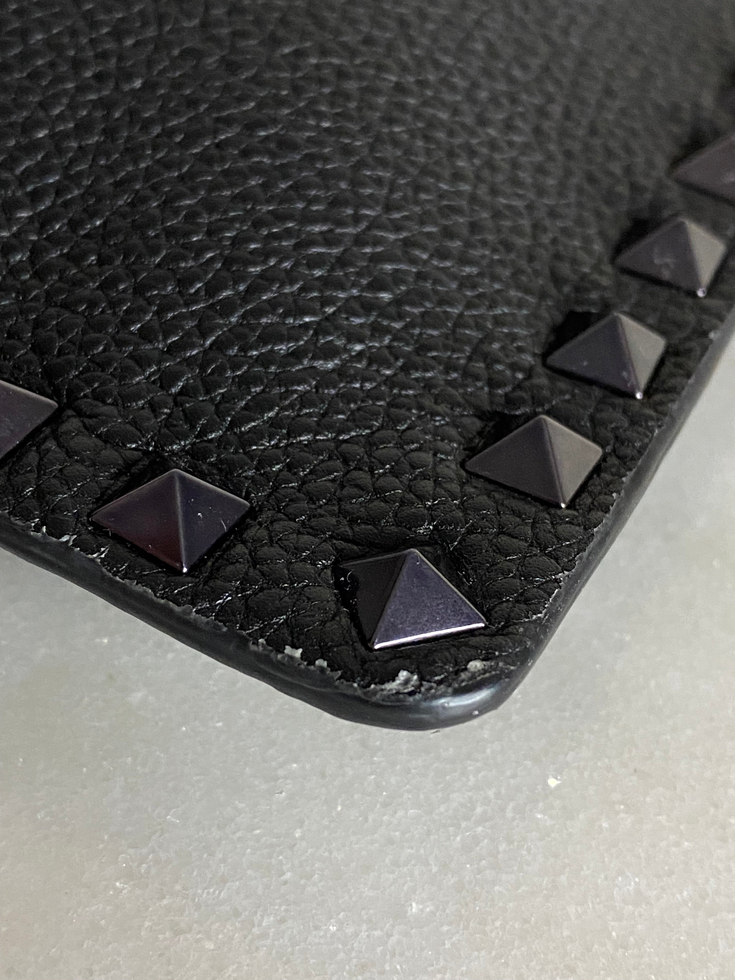 Valentino Black Studded Zip Clutch