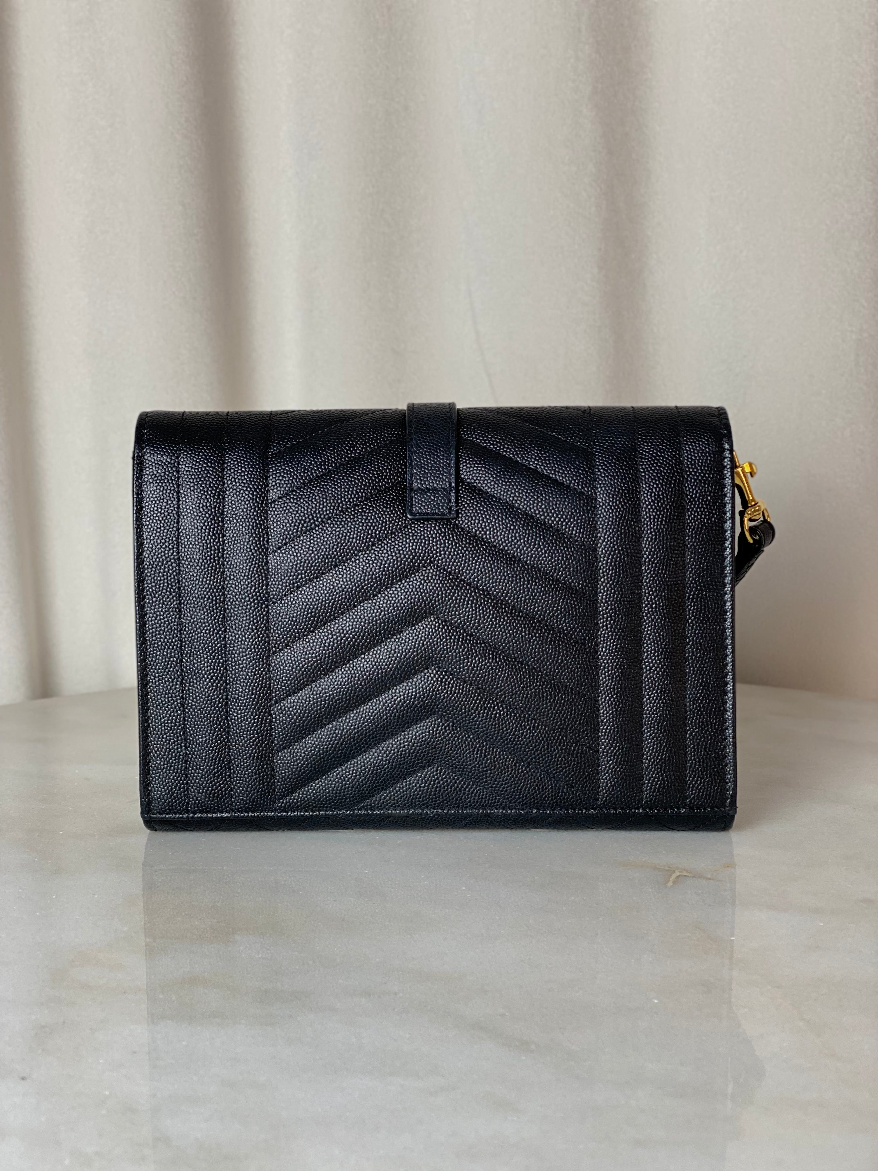 YSL Black Envelope Classic Pouch-Pouch-YSL-The Closet Egypt