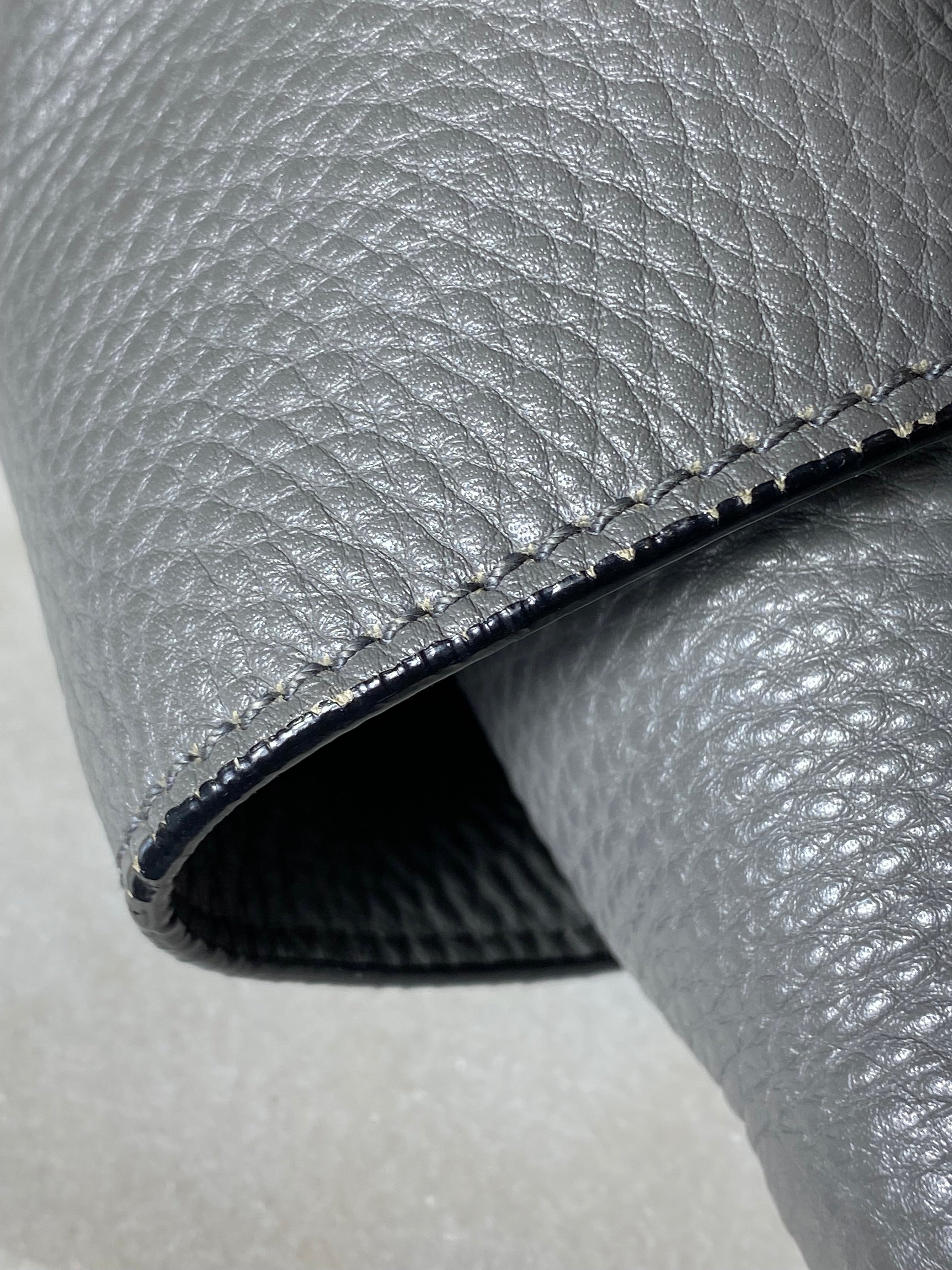 Prada Grey Vitello Daino Tote Bag W/ Charm-handbag-Prada-The Closet Egypt