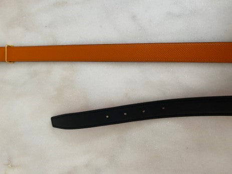 Hermes Bicolor Thin Reversible Belt-Belt-Hermes-The Closet Egypt
