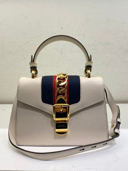 Gucci White Sylvie Mini Crossbody Bag-handbag-Gucci-The Closet Egypt