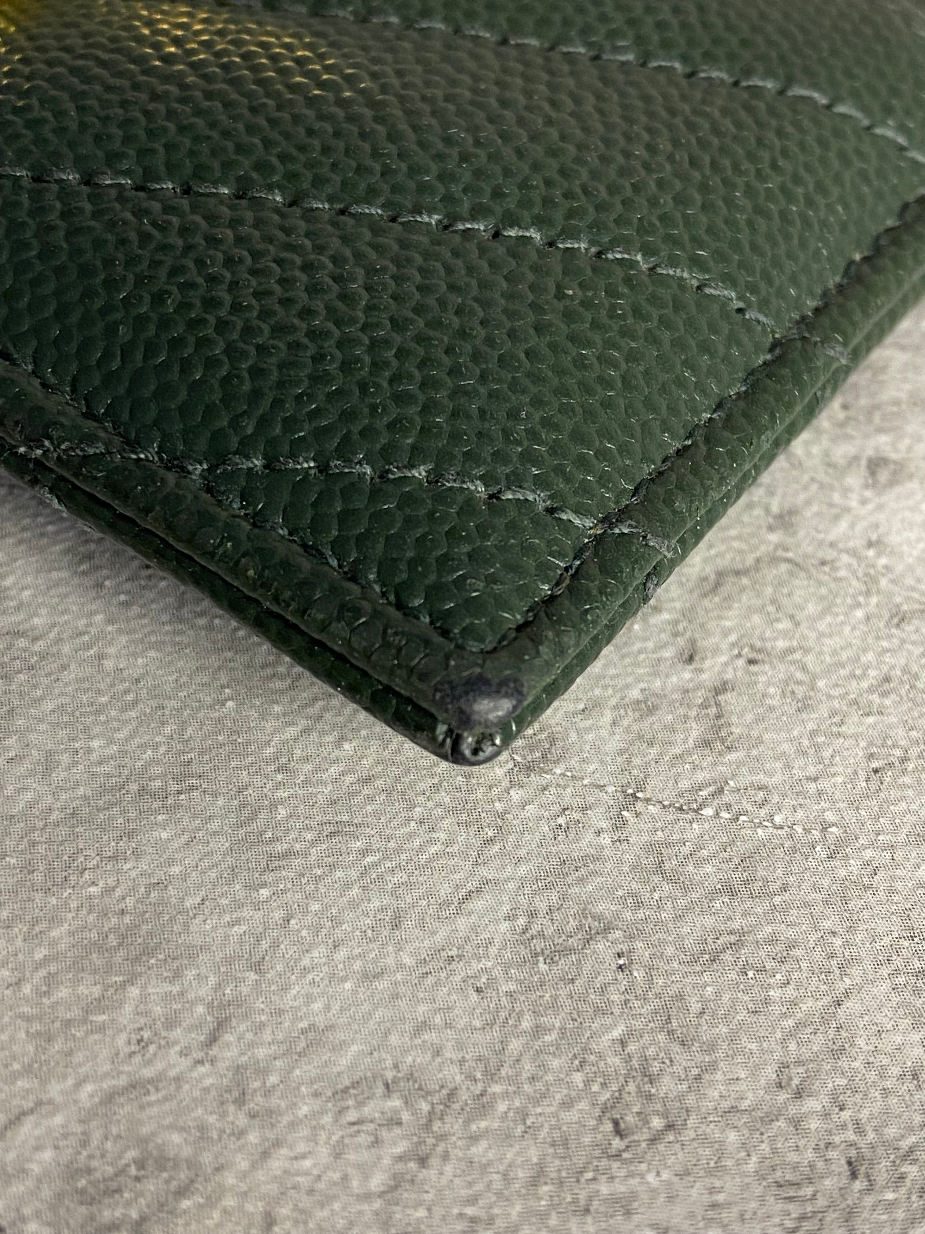 YSL Green Cassandre Card Holder-Card Holder-YSL-The Closet Egypt