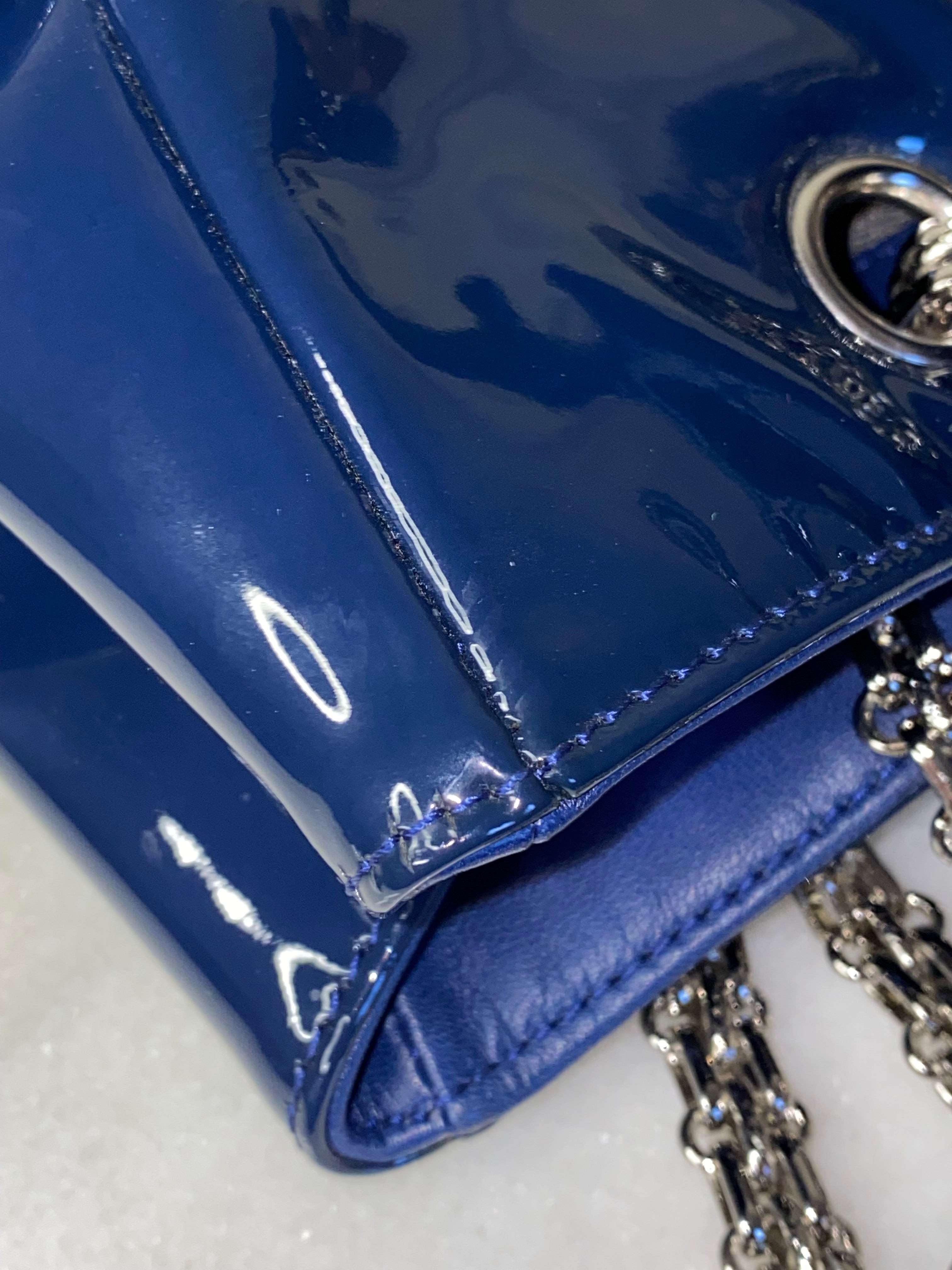 Chanel Dark Blue Giant Reissue Lock Chain Link Shoulder Bag