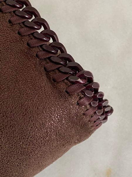 Stella Mccartney Burgundy Shiny Falabella Bag with Burgundy Chain-handbag-Stella Mccartney-The Closet Egypt