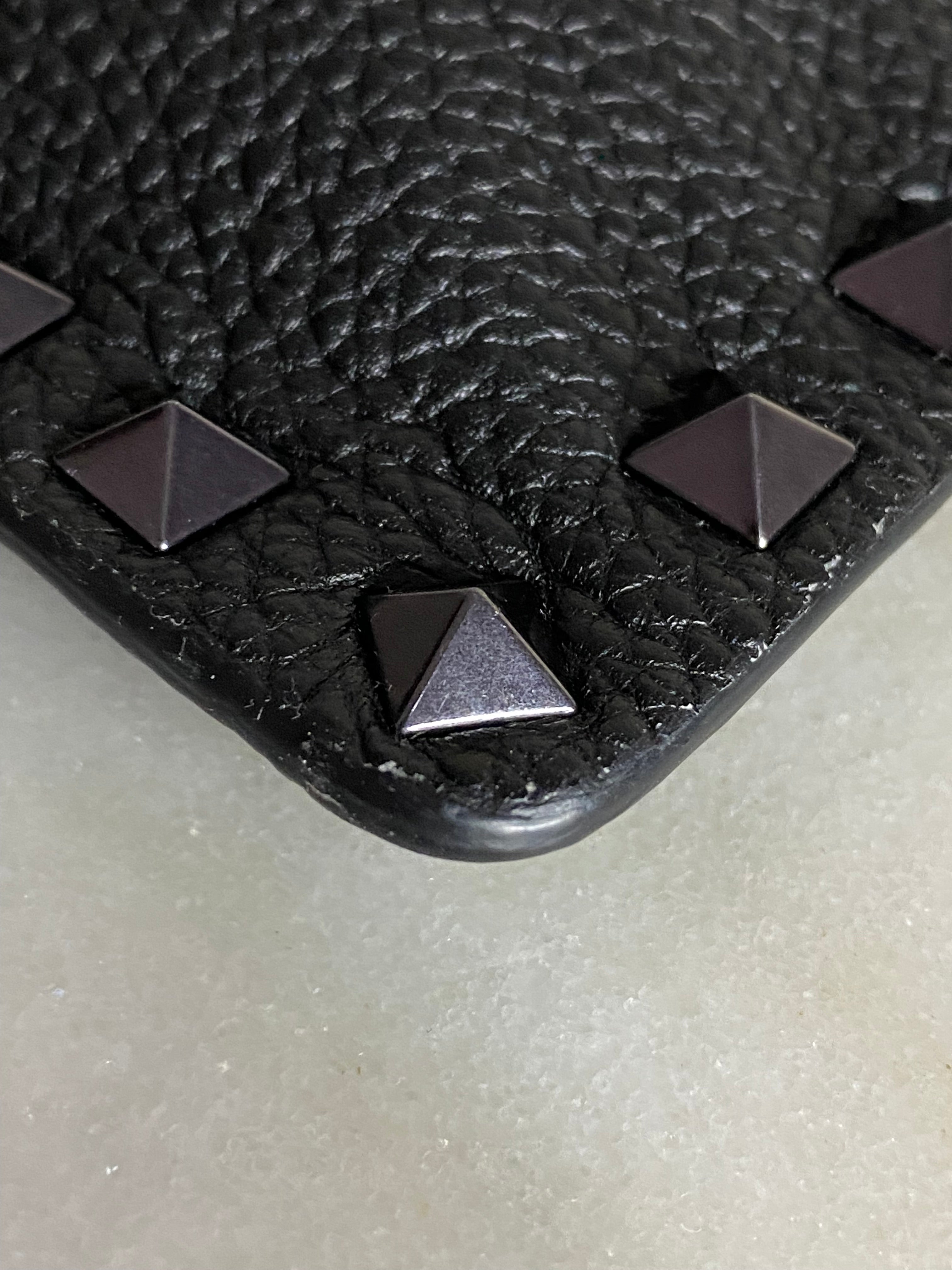 Valentino Black Studded Zip Clutch
