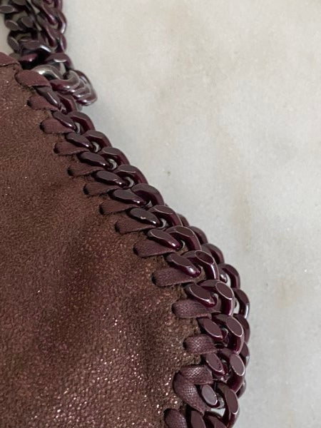 Stella Mccartney Burgundy Shiny Falabella Bag with Burgundy Chain-handbag-Stella Mccartney-The Closet Egypt