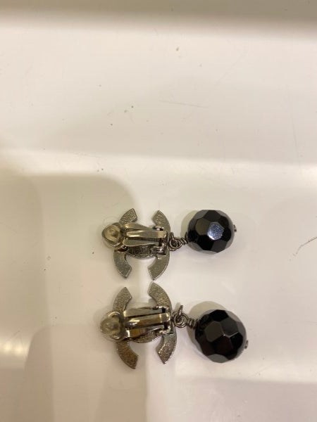 Chanel Black Pearl Drop Earring-Earrings-Chanel-The Closet Egypt