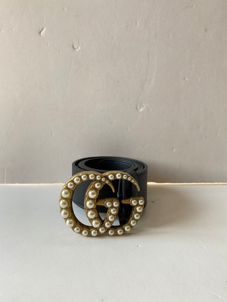 Gucci Black GG Pearl Belt 34-Belt-Gucci-The Closet Egypt