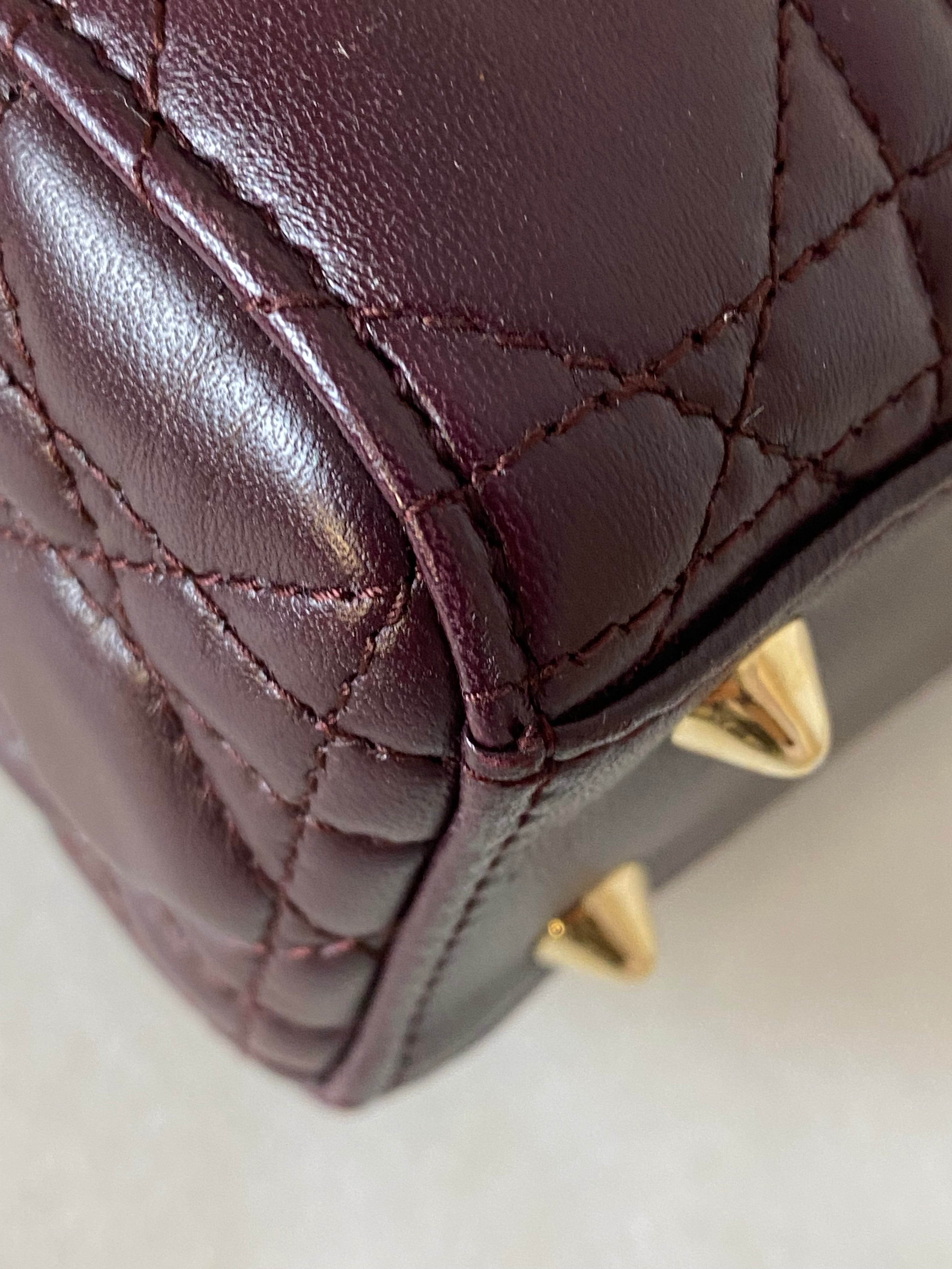 Christian Dior Burgundy Lady Dior Small W/ Strap-handbag-Christian Dior-The Closet Egypt
