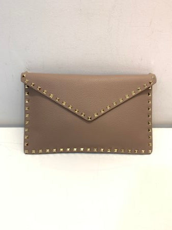 Valentino Beige Rockstud Clutch-Clutch-Valentino-The Closet Egypt