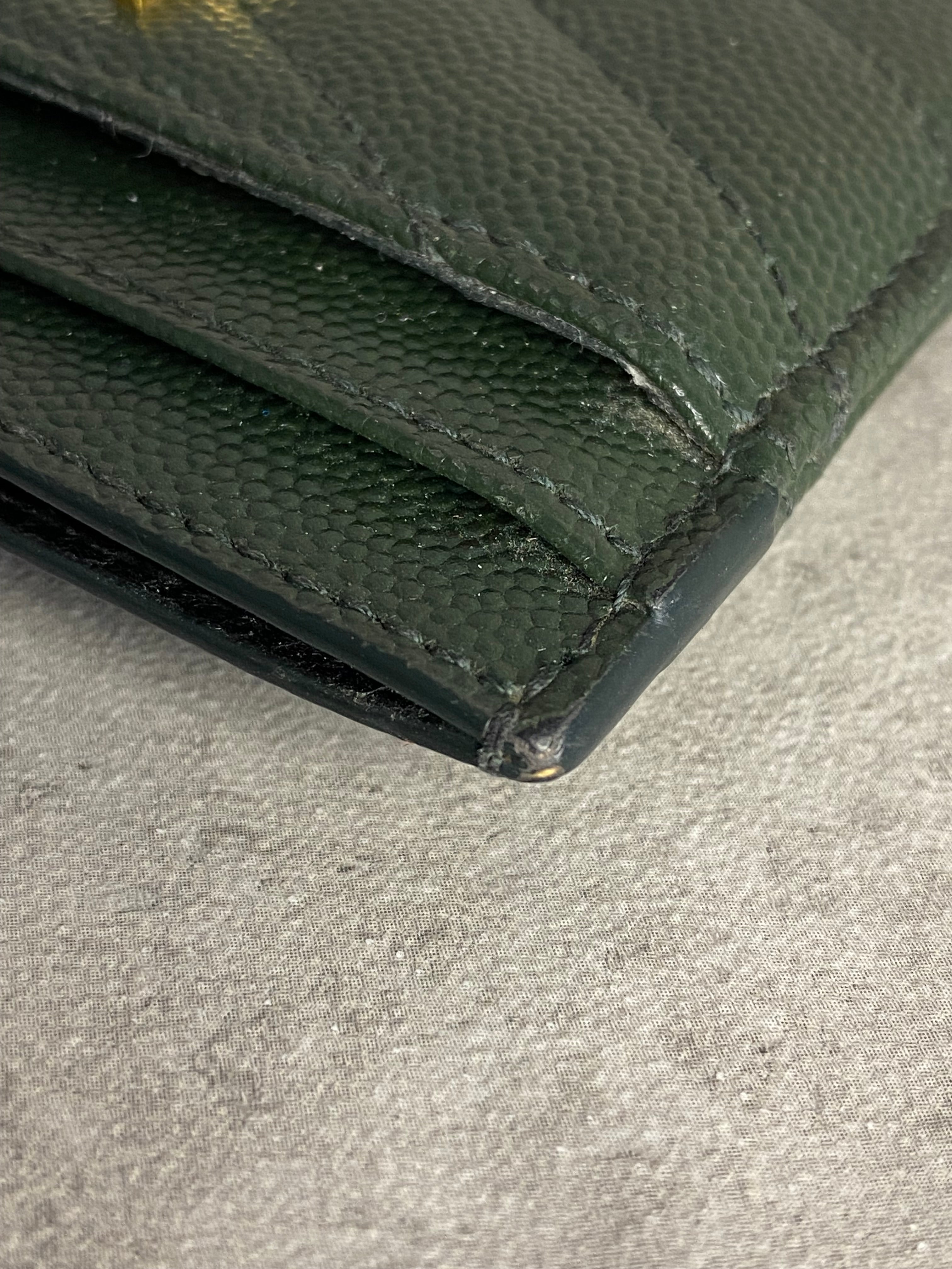 YSL Green Cassandre Card Holder-Card Holder-YSL-The Closet Egypt