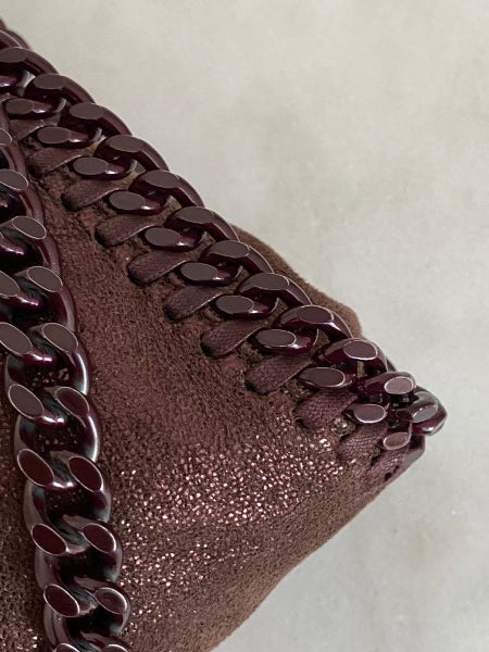 Stella Mccartney Burgundy Shiny Falabella Bag with Burgundy Chain-handbag-Stella Mccartney-The Closet Egypt